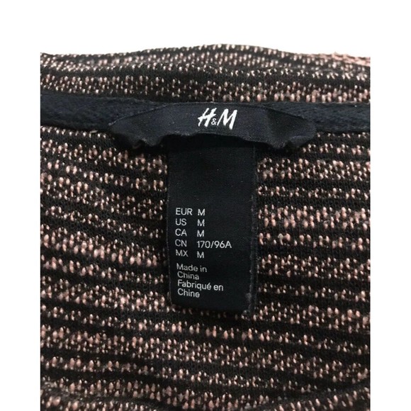 H&M Womens 3/4 Cuff Sleeve Texture Marl Pullover Raglan Sweatshirt Top Medium M - Picture 7 of 12